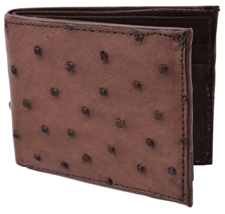 Brown Bifold Ostrich Leather Wallet — Rodeo Durango Brand Corp.