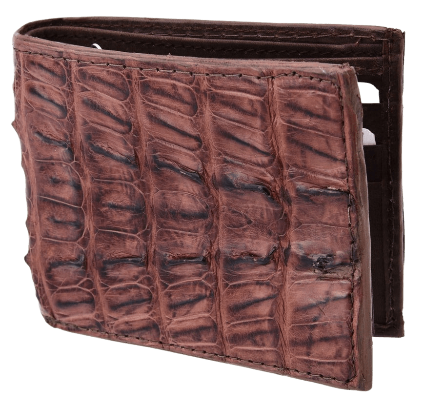 Cartera plegable de piel de cocodrilo marrón — Rodeo Durango Brand