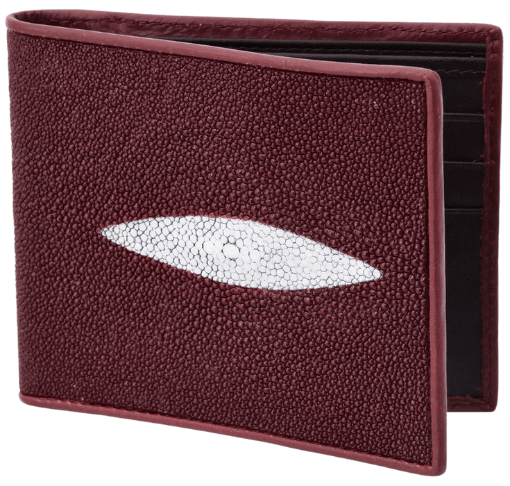 Burgundy Bifold Mantarraya / Stingray Sencilla Leather Wallet