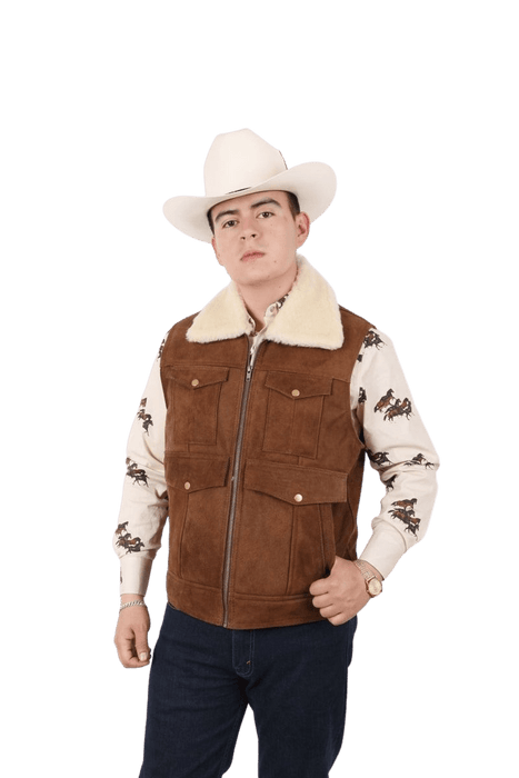 Brown with Sheep Fur Premium Leather Vest