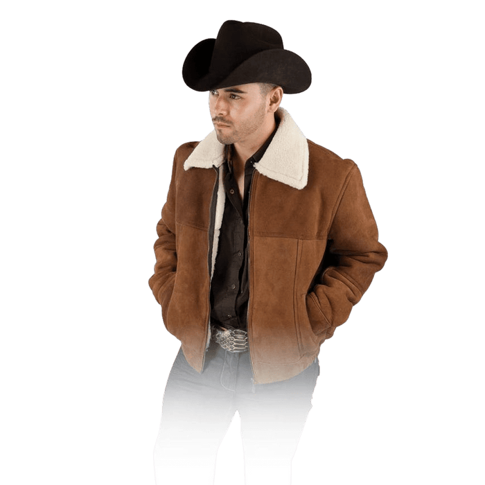 Short / Sport Brown with Sheep Fur Premium Leather Jacket