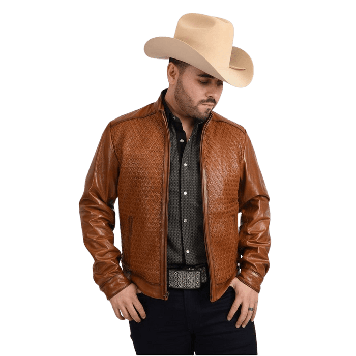 Honey Braided Premium Leather Jacket