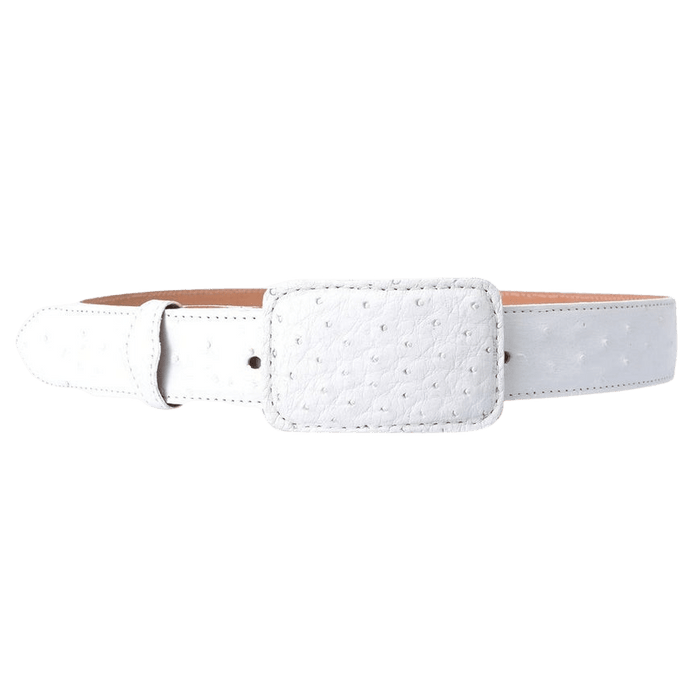 Men’s 1 1/2” White Avestruz / Ostrich Leather Belt