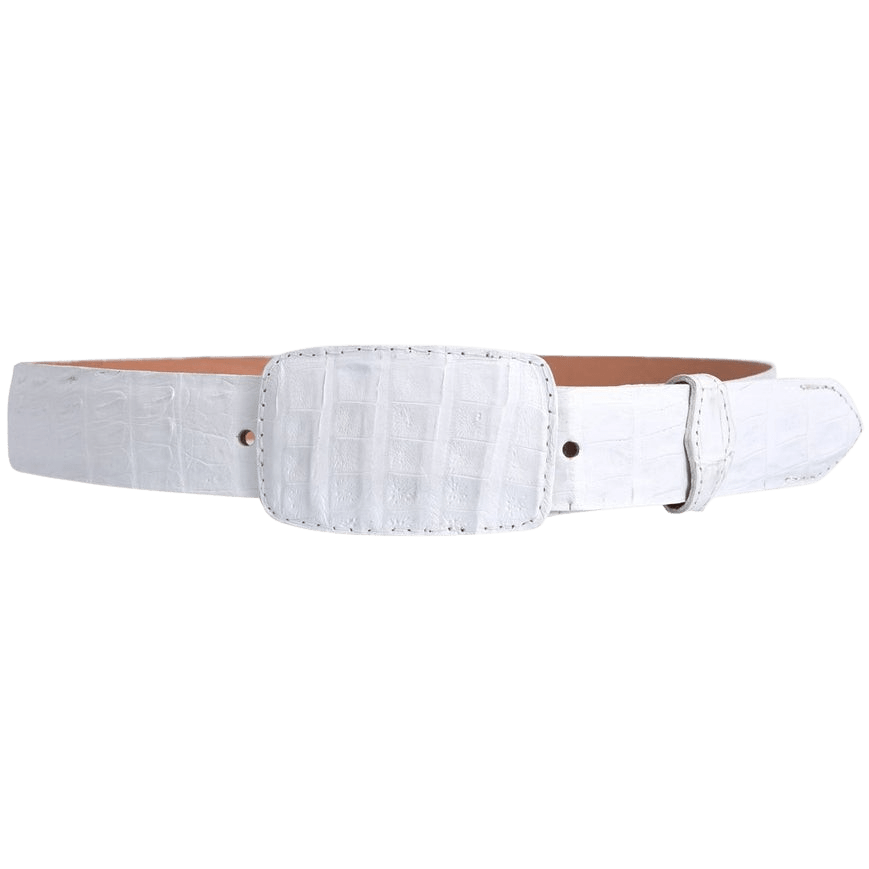 Men's 1 1/2” White Crocodile / Caiman Leather Belt — Rodeo Durango