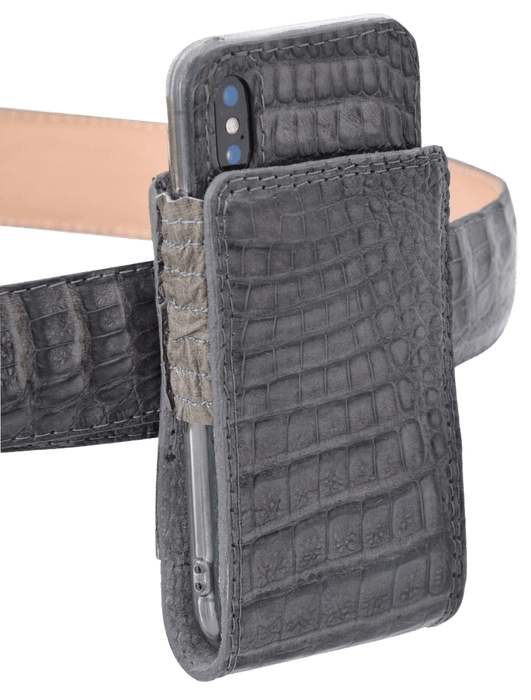 Grey Crocodile / Caiman Leather Phone Case Rodeo Durango Brand Corp. Grey Crocodile / Caiman Leather Phone Case Rodeo Durango Brand Corp.
