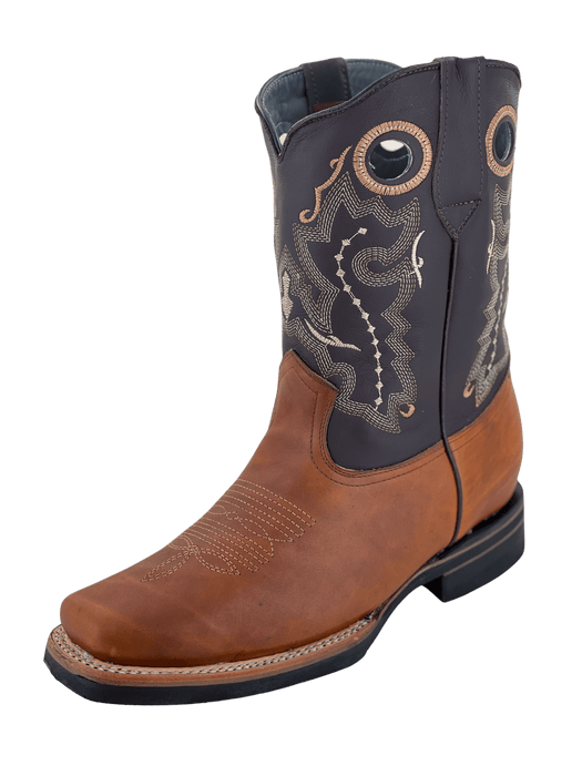 Honey Square Toe Rubber Sole Rodeo Boot