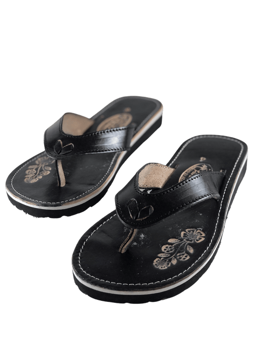 Leather Sandal - Black Cookies