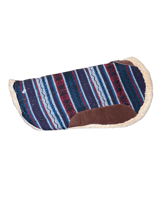 Red, Grey, Purple, and Dark Blue with Colored Lines Bronco Horse Saddle Pad / Suadero