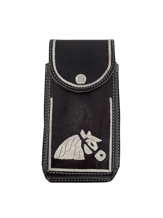 Brown Horse Head Piteado Leather Phone Case