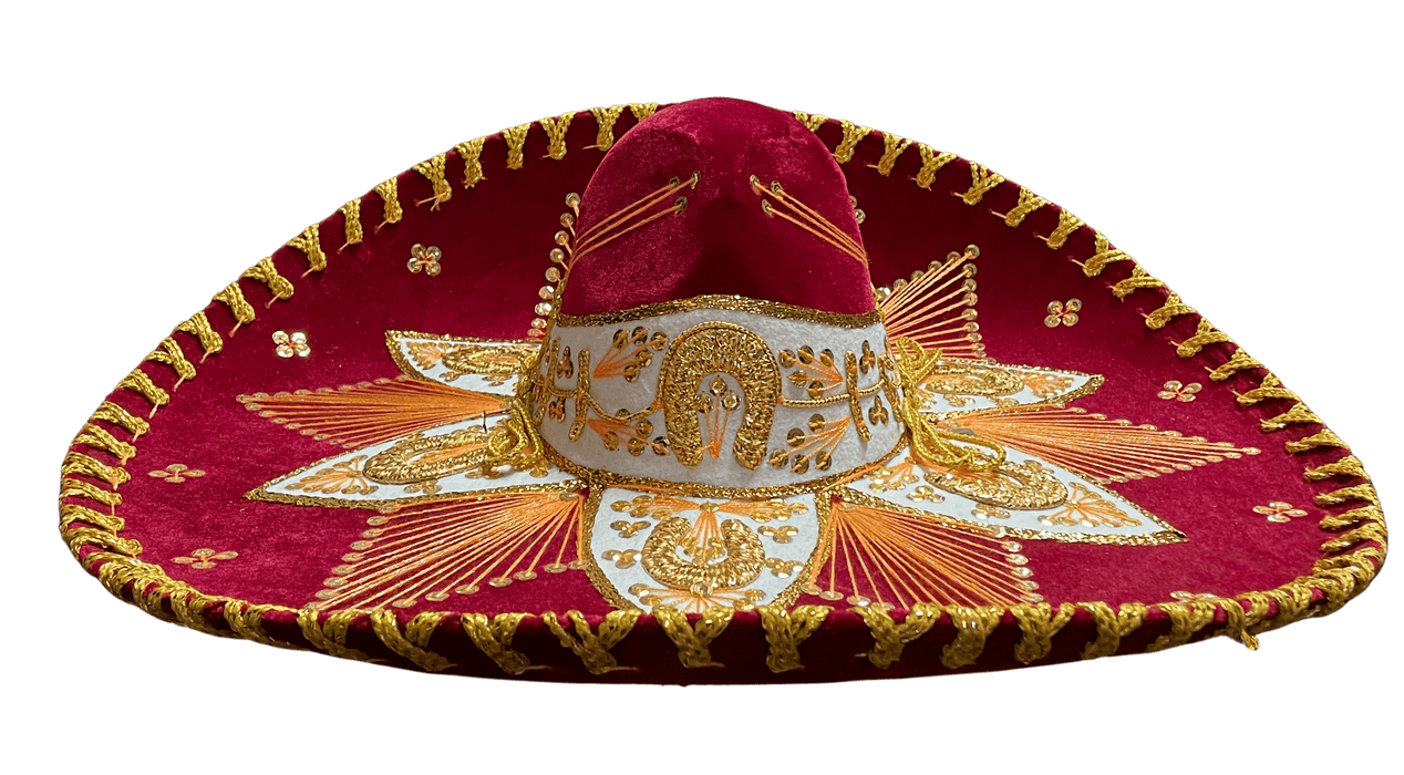 Sombrero Charro Mariachi Red and Gold