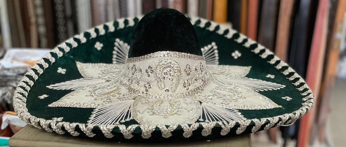 Sombrero Charro Mariachi Verde y Plata