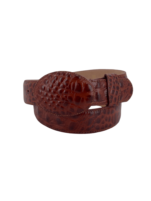 Chedron Caiman Print Leather Belt