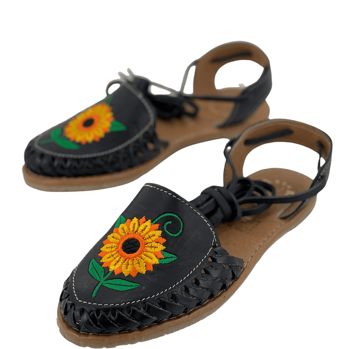 Black Sunflower Wrap Around Heel Huarache — Rodeo Durango Brand Corp.
