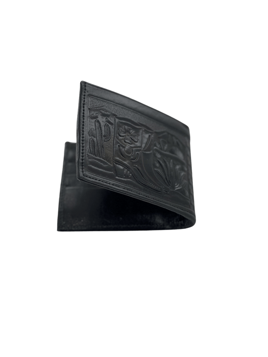 Black Horse Head in Pyramid Shape with Cow Hair Leather Wallet