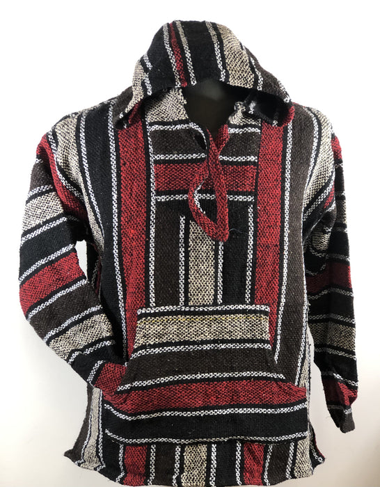 Baja Hoodie Brown, Beige, Black, and Red with Black and White
