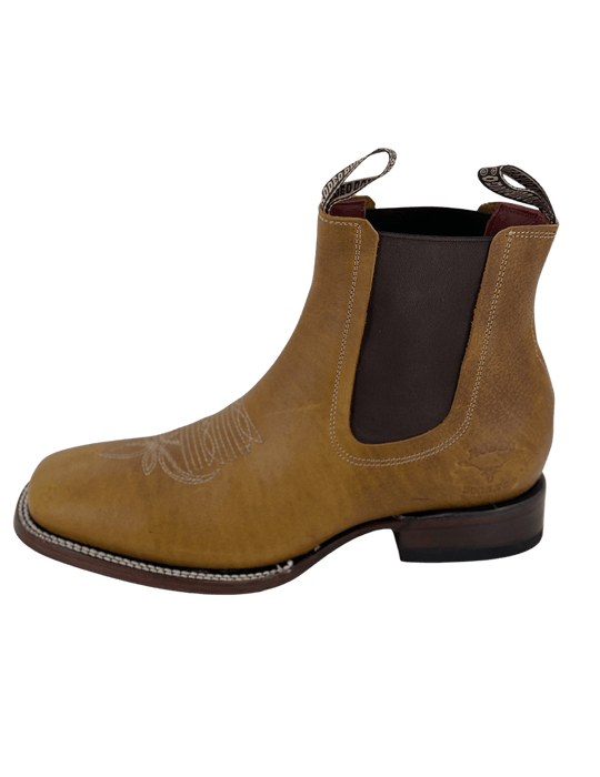 Miel Flother Square Toe Leather Sole Botin Rodeo