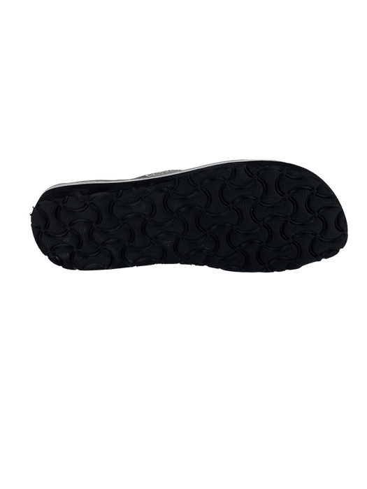 Leather Sandal - Black Flower In Middle
