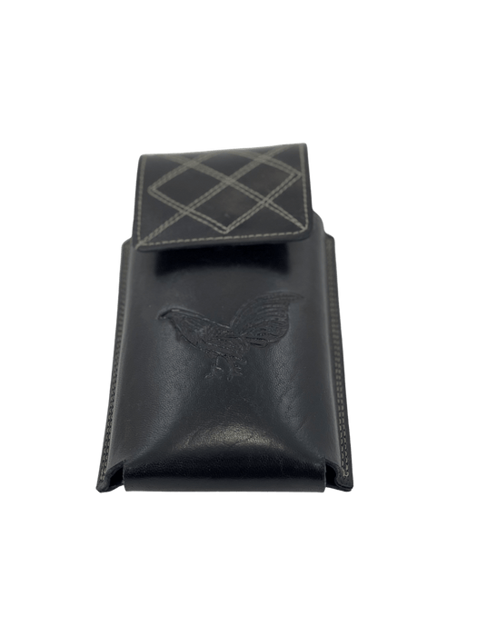 Black Rooster Print Leather Charro Phone Case