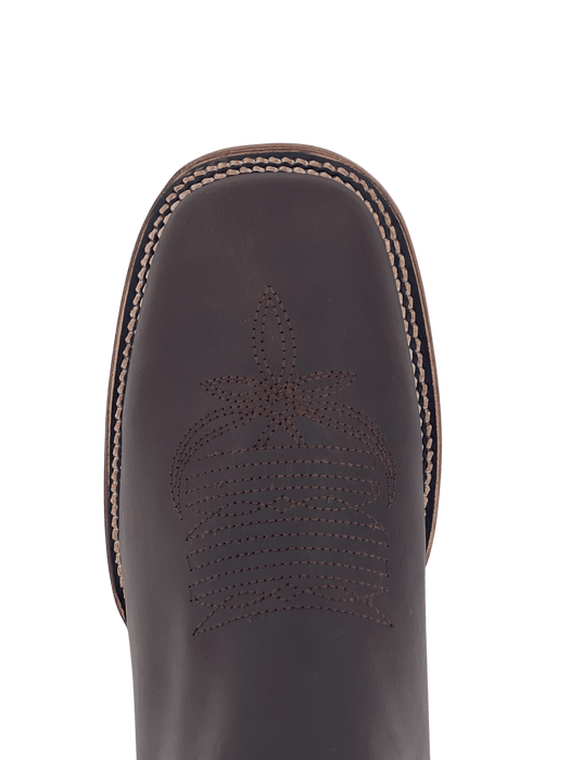 Brown Square Toe V2 Leather Sole Botin Rodeo