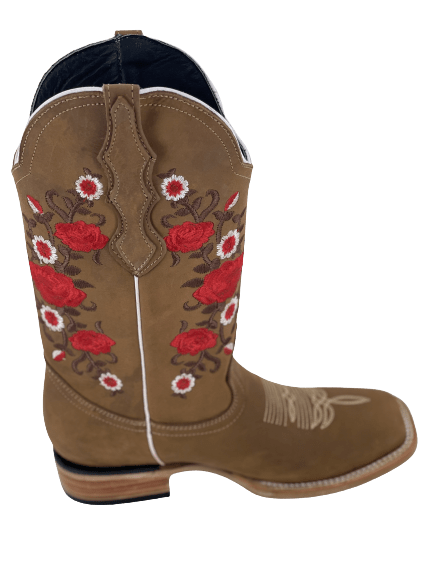 Boots with 2025 roses on them