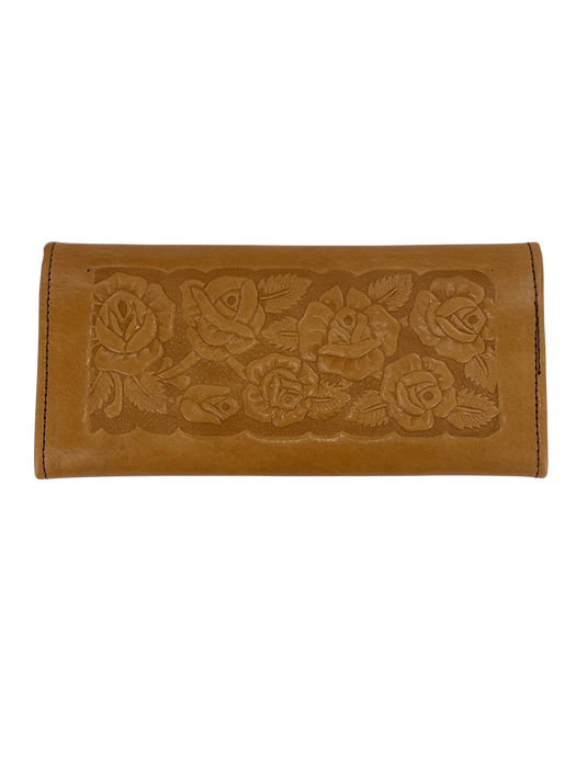 Yellow Printed Roses Leather Wallet