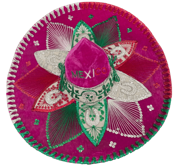 Sombrero Charro Mariachi Pink and Silver Tricolor ‘Mexico’