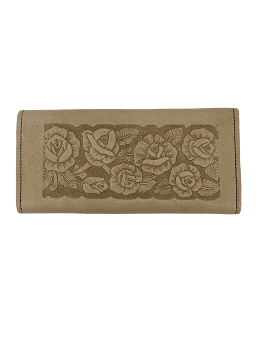 Natural Printed Roses Leather Wallet