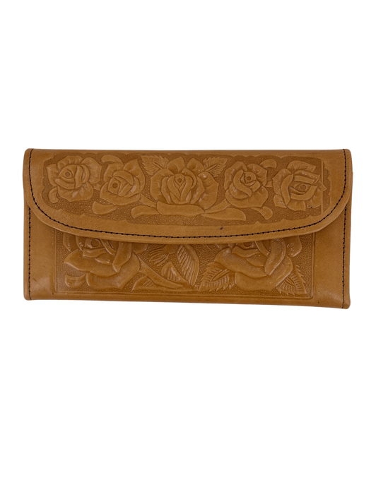 Yellow Printed Roses Leather Wallet