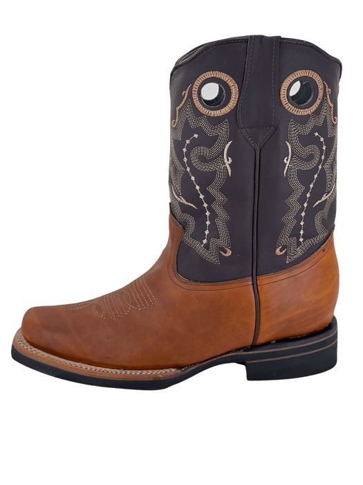 Honey Square Toe Rubber Sole Rodeo Boot