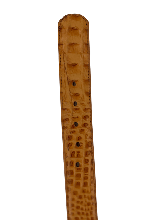 Mantequilla Caiman Print Leather Belt
