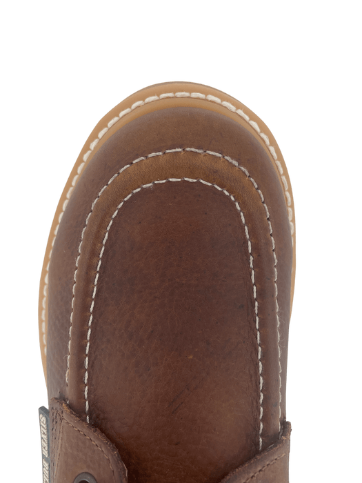 Amber Brown with Front Stitching Double Density Sole Soft Toe Work Boot