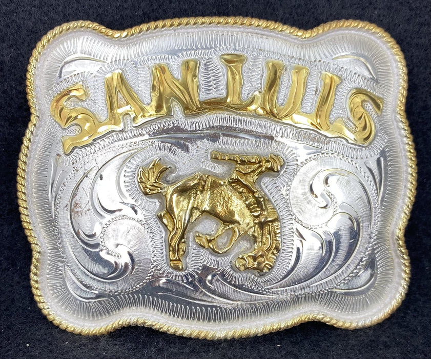San Luis Rec Rope Edge Cowboy Western Wear Buckle (Medium)