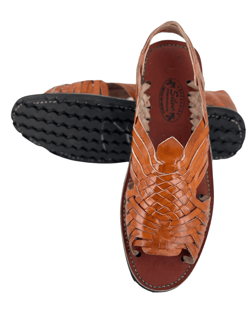 Genuine Leather Women's Huarache Sandals - Mexican Pachuco Style With Beaded Accents