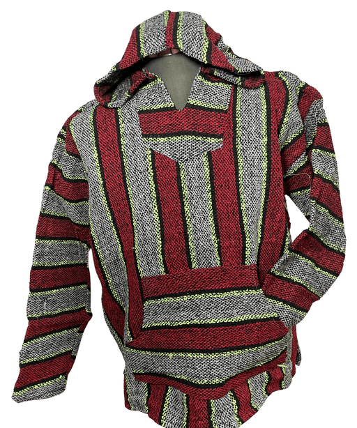 Baja Hoodie Red and Grey with Black and Yellow Lines 089 XL