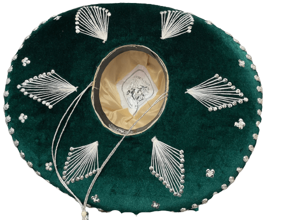 Sombrero Charro Mariachi Verde y Plata