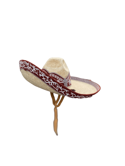 Sombrero Charro de Trigo - Burgundy