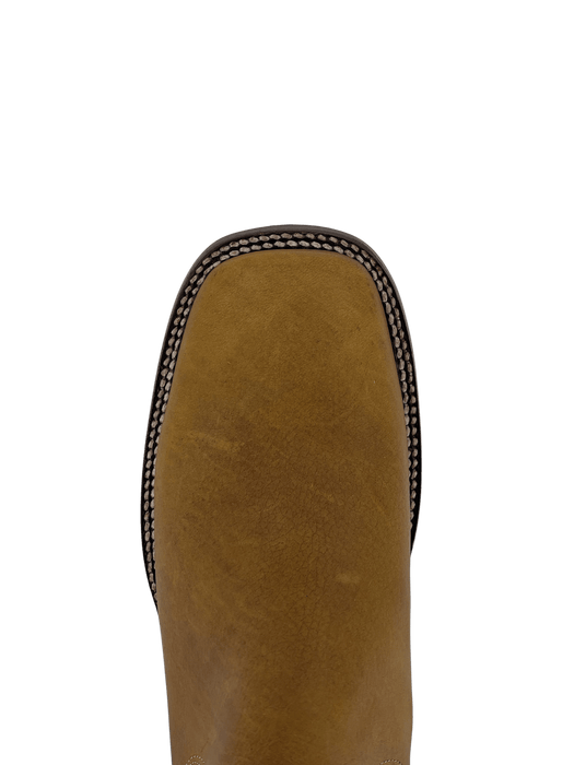 Solid Miel Flother Square Toe Leather Sole Botin Rodeo