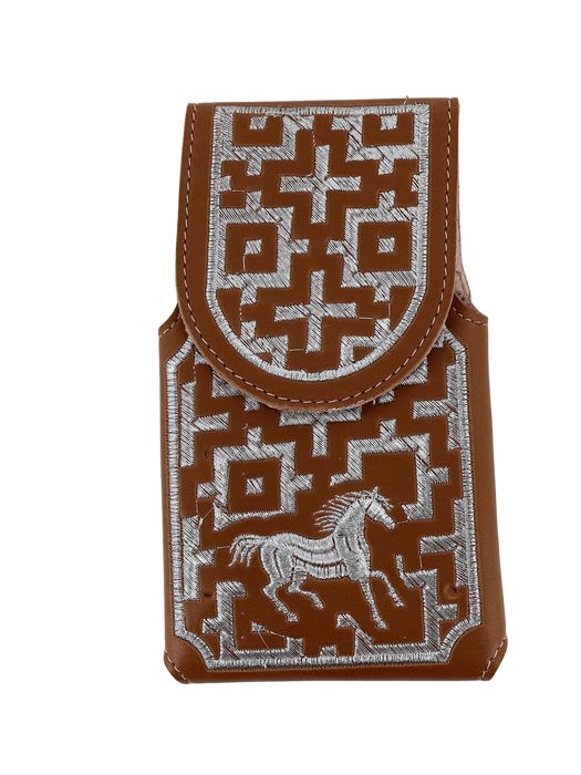 Chedron and Plata Dancing Horse V3 Silk Thread Leather Phone Case