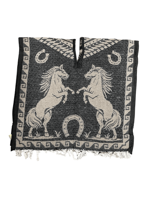 Brown and Black Youth Horse Poncho/Gaban