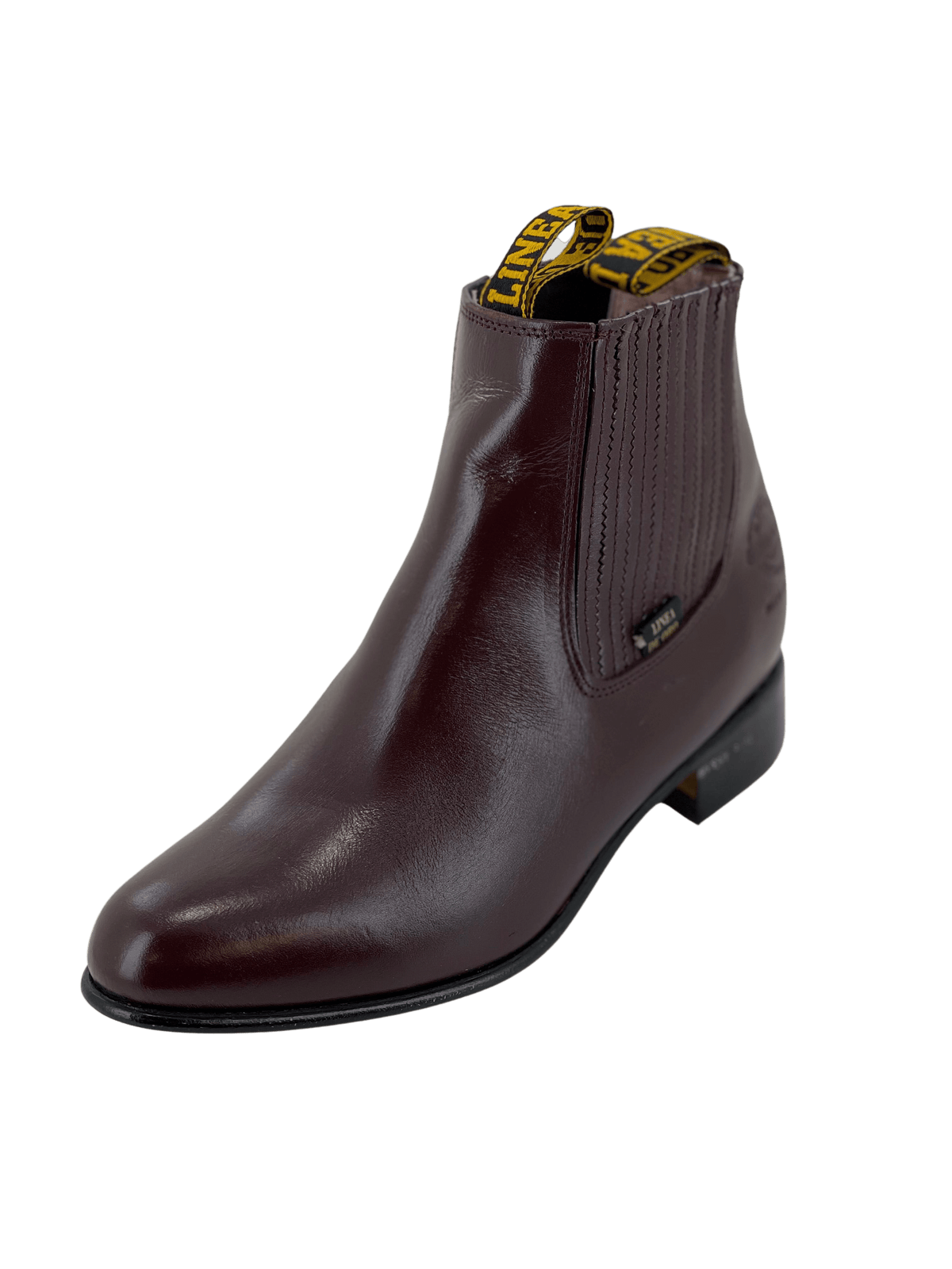 Burgundy Leather Sole Botin Charro Rodeo Durango Int l
