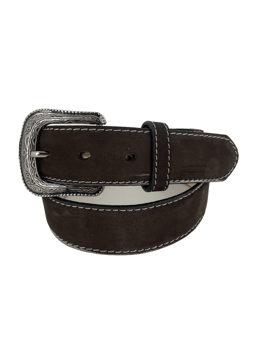 Brown Nobuck Western Leather Belt