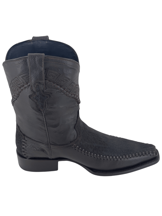 Brown Bull Neck Cuello de Toro Snip Toe Western Boot