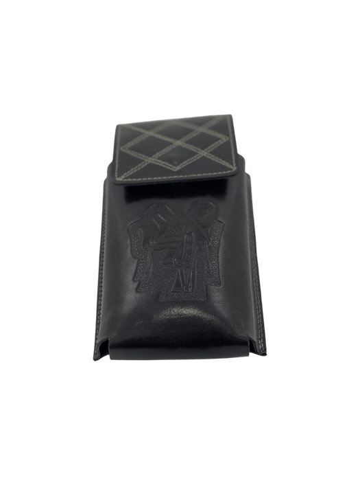 Black Horse Saddle Print Leather Charro Phone Case