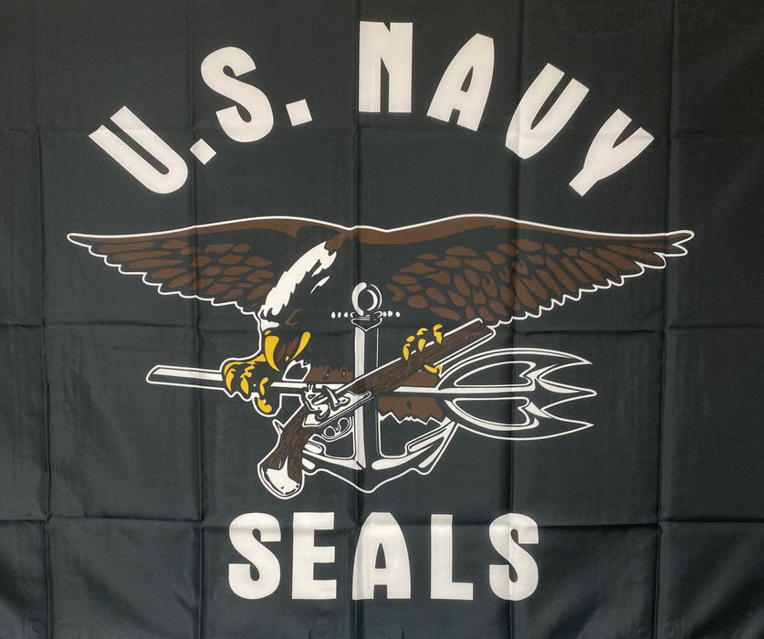 Collectible Large War Veterans Flag U.S. Navy Seals