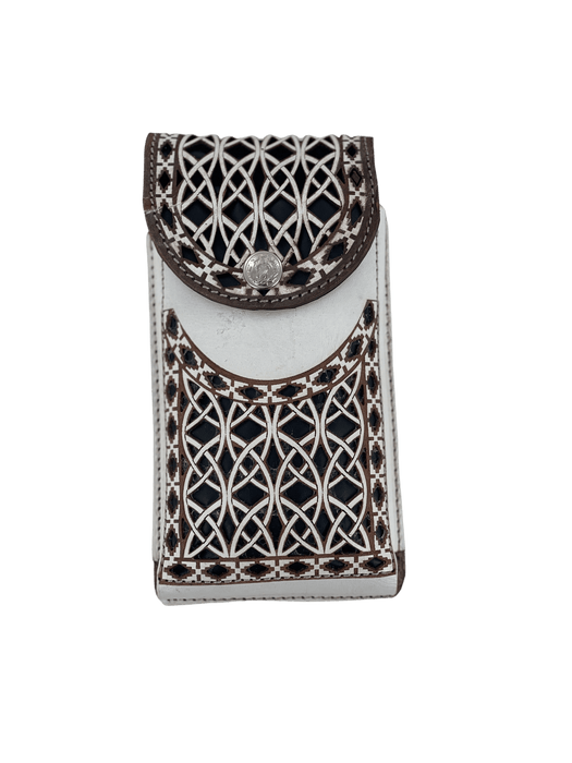 Brown and White with Black Infinite Diamonds Phone Case