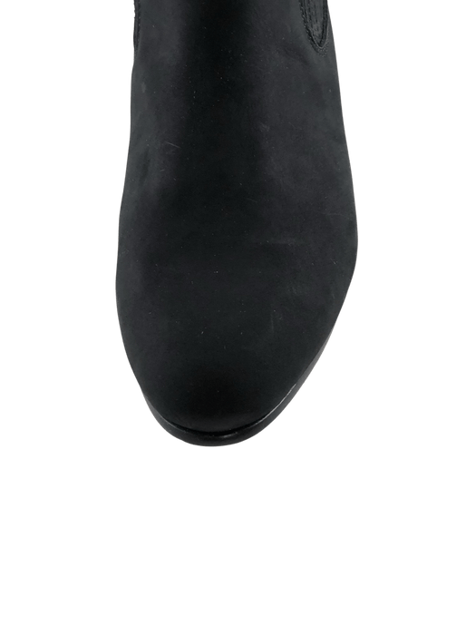Black Nobuck Leather Sole Botin Charro