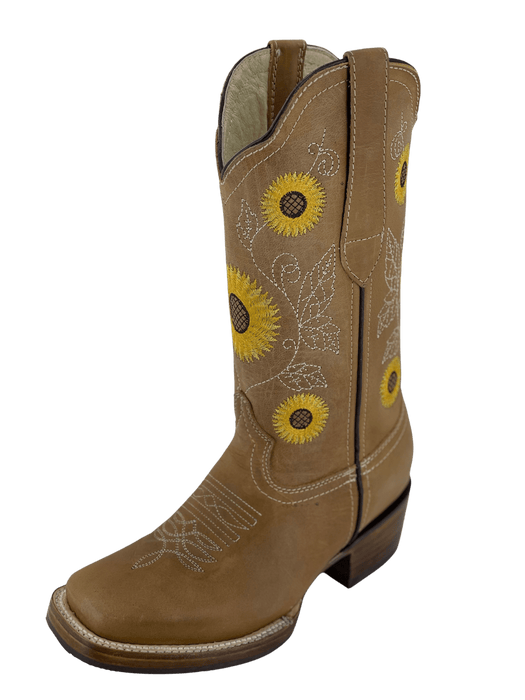 Women's Square Toe Tan Sunflower Rodeo Boot