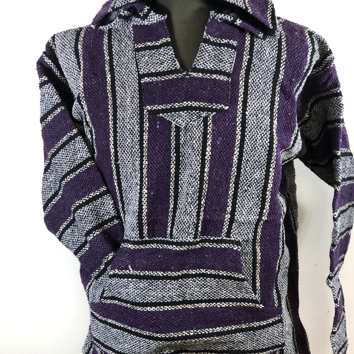 Baja Hoodie Light Grey and Purple with Beige and Black Lines 067 — Rodeo  Durango Int'l