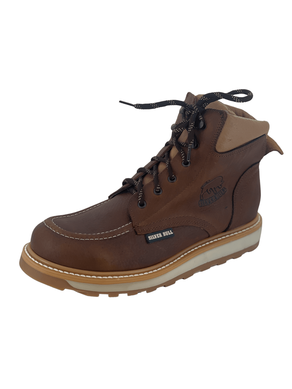 Amber Brown with Front Stitching Double Density Sole Soft Toe Work Boo ...