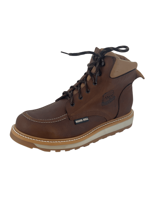 Amber Brown with Front Stitching Double Density Sole Soft Toe Work Boot